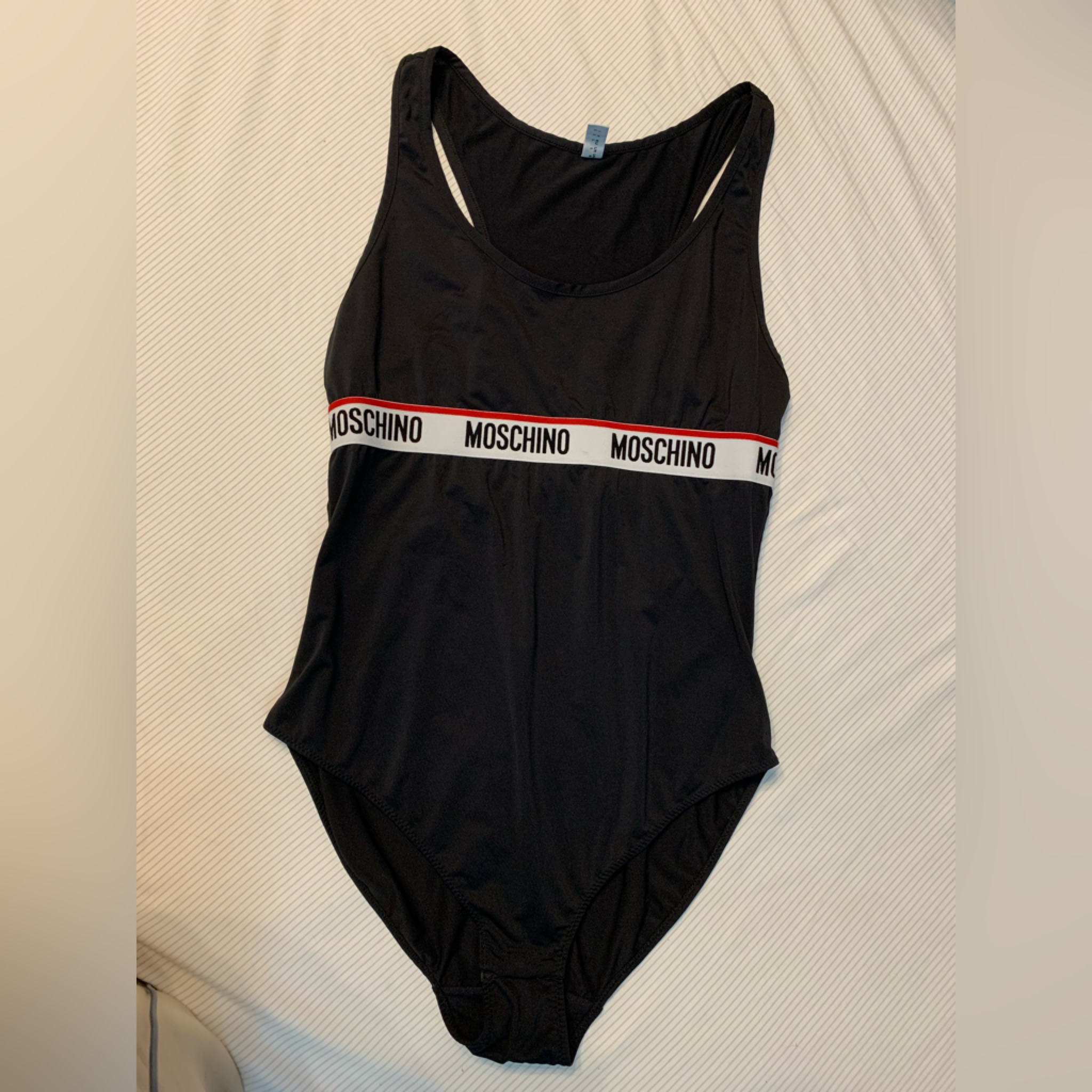 Moschino Black Bodysuit With Branded Elastic Band